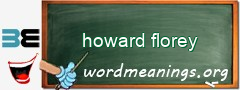 WordMeaning blackboard for howard florey